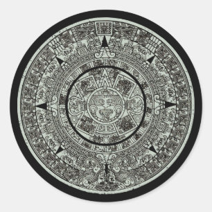 Mexican Aztec Sun Stone Mayan Calendar 1 Ronde Sticker