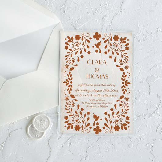 Mexican Beige Terracotta Wedding Invitation