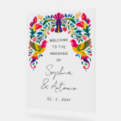 Mexican Birds Otomi Floral Fiesta Welcome Sign Acryl Bord (Hoek)