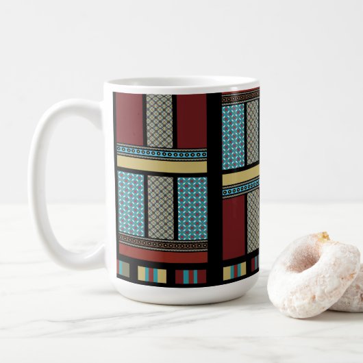 Mexican Block Stripe Pattern 1 Koffiemok (Met donut)