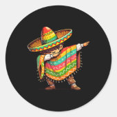 Mexican Boy Dabbing Funny Cinco De Mayo Ronde Sticker (Voorkant)