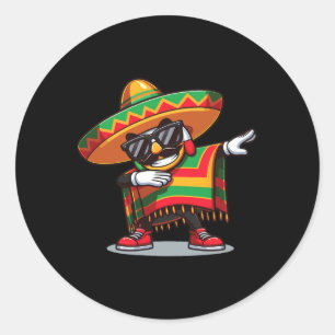 Mexican Boy Dabbing Poncho Cinco De Mayo 2024 Ronde Sticker