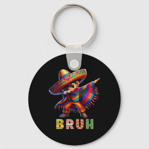 Mexican Boy Dabbing Poncho Cinco de Mayo Funny Bru Sleutelhanger