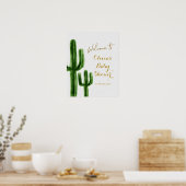 Mexican Cactus Birthday-welkomstteken Poster (Keuken)