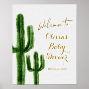 Mexican Cactus Birthday-welkomstteken Poster