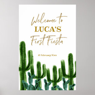 Mexican Cactus Birthday-welkomstteken Poster