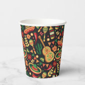 Mexican Cinco De Mayo Pattern  Papieren Bekers (Achterkant)