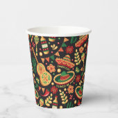 Mexican Cinco De Mayo Pattern  Papieren Bekers (Links)