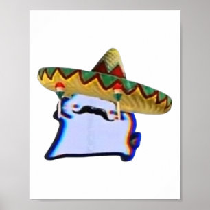Mexican Crumb Cat Cuptoast Funny Dancing Meme Poster