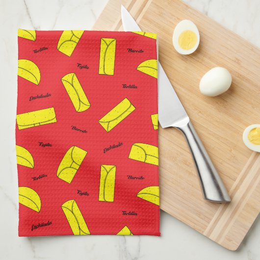 Mexican Cuisine Tortilla Burrito Fajita Enchilada Theedoek (Quarter Fold)