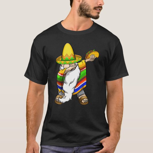 Mexican Dabbing Gnome Cinco De Mayo Poncho Sombrer T-shirt (Voorkant)