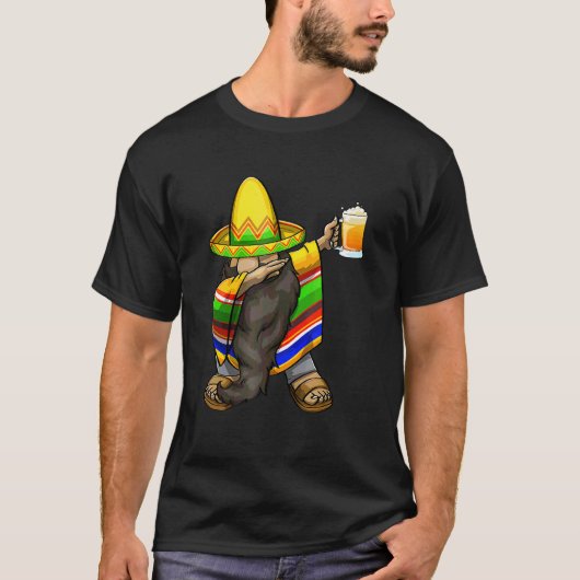 Mexican Dabbing Gnome Cinco De Mayo Poncho Sombrer T-shirt (Voorkant)