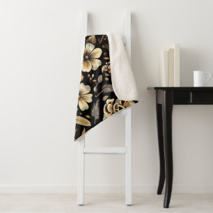 Mexican dead and floral black art Poker Sherpa Deken