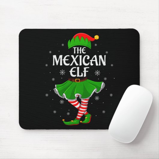 Mexican Elf Christmas Family Girls Women Elf Squad Muismat (Met muis)