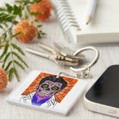 Mexican Elvis Stained Glass Key Ring Sleutelhanger (Voorkant Rechts)