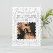 Mexican Fantail Doves Papel Picado Save the Date Kaart (Staand voorkant)