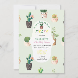 MEXICAN Fiesta BABY SHOWER Invitation Cactus Succu