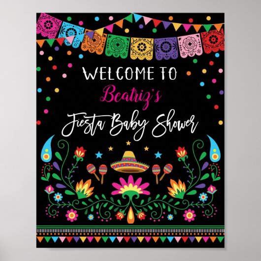 Mexican Fiesta Baby shower Welcome Poster Decor (Voorkant)