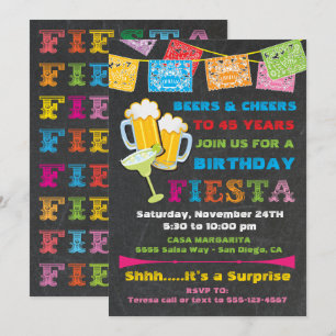 Mexican Fiesta Beers Birthday Party Invitation Kaart