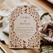 Mexican Fiesta Beige Terracotta Wedding Invitation