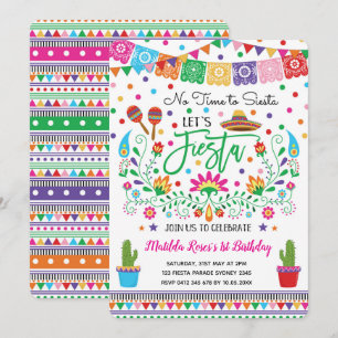 Mexican Fiesta Birthday Party Cactus Invitation Kaart