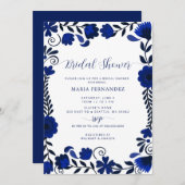 Mexican Fiesta Blue Talavera Vrijgezellenfeest Kaart (Voorkant / Achterkant)