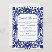 Mexican Fiesta Blue Talavera Vrijgezellenfeest Kaart (Voorkant)