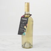 Mexican Fiesta Cactus Floral Dank u Fles Label (Schuin)