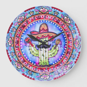 Mexican Fiesta Cinco de Mayo Sombrero Pet Blauw Ro Grote Klok
