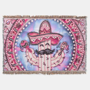 Mexican Fiesta Cinco de Mayo Sombrero Pink Blue Deken