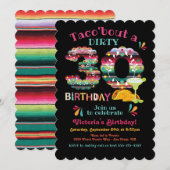 Mexican Fiesta Dirty 30 Papel Picado Birthday Invi Kaart (Voorkant / Achterkant)