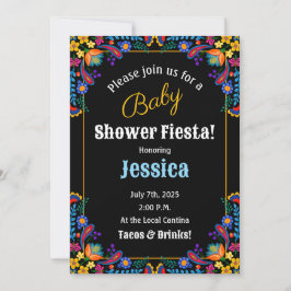 Mexican Fiesta Floral Baby shower Invitation Kaart