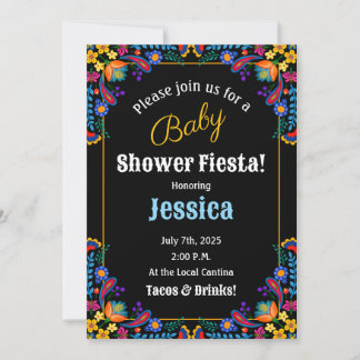 Mexican Fiesta Floral Baby shower Invitation Kaart