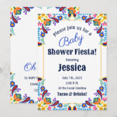 Mexican Fiesta Floral Baby shower Invitation Kaart (Voorkant / Achterkant)