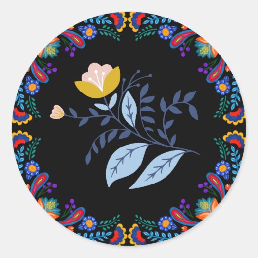 Mexican Fiesta Floral Baby shower Sticker (Voorkant)