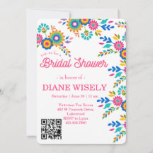 Mexican Fiesta Floral Bridal Shower Invite