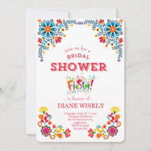 Mexican Fiesta Floral Bridal Shower Invite