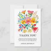 Mexican Fiesta Floral Theme Bedankkaart (Voorkant)