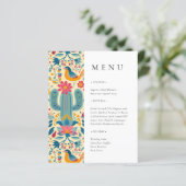 Mexican Fiesta Floral Vrijgezellenfeest Menu (Staand voorkant)