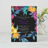 Mexican Fiesta Florals Couple Shower Invitation (Staand voorkant)