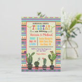 Mexican Fiesta Rehearsal Dinner cactus aztec Kaart (Staand voorkant)