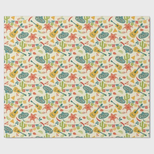 Mexican Fiesta Schattige Patterned Cadeaupapier (Vlak)