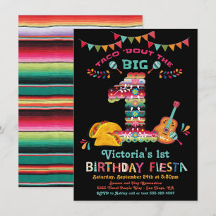 Mexican Fiesta the Big One 1st Birthday Invitation Kaart