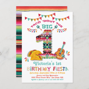 Mexican Fiesta the Big One 1st Birthday Invitation Kaart