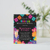 Mexican Fiesta Vivid Floral Brunch & Bubble Kaart (Staand voorkant)