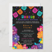 Mexican Fiesta Vivid Florals Rehearsal Dinner Kaart (Voorkant)