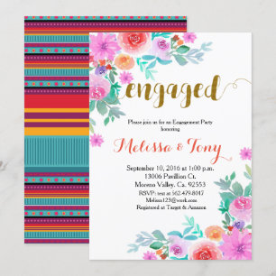 Mexican Floral Blanket verlovingsfeest Kaart