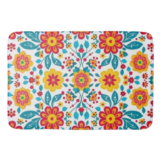 Mexican Floral Boho Badmat (Voorkant)