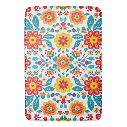 Mexican Floral Boho Badmat (Voorkant Verticaal)