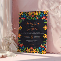 Mexican Floral Colorful Botanical Flowers Wedding